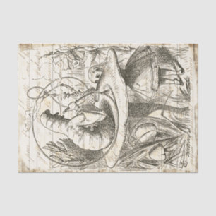 Vintage Alice in Wonderland Caterpillar Decoupage Tissue Paper