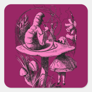 Vintage Alice in Wonderland Centipede Square Sticker