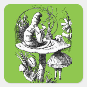 Vintage Alice in Wonderland Centipede Square Sticker