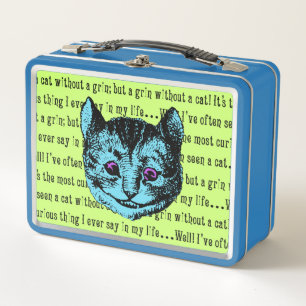 Vintage Alice in Wonderland Cheshire Cat Metal Lunch Box