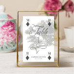 Vintage Alice in Wonderland Cheshire Playing Card<br><div class="desc">Beautifully designed vintage Alice in Wonderland-themed wedding table number signs. Perfect for an Alice in Wonderland-themed wedding. We've meticulously restored the iconic Alice in Wonderland vintage Cheshire cat character illustration by hand sketching it and bring them to life with beautiful watercolor undertones. The table number is designed like a playing...</div>