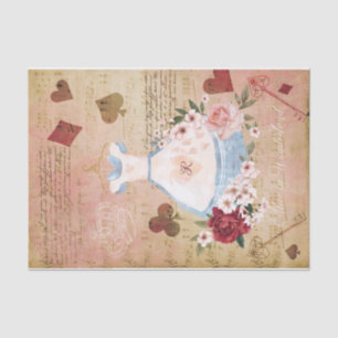 Vintage Alice In Wonderland Collage Decoupage Tissue Paper
