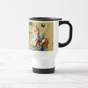 Vintage Alice in Wonderland collage Travel Mug