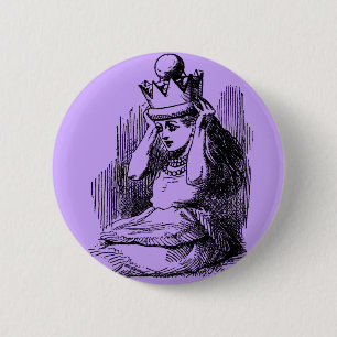 Vintage Alice in Wonderland & Crown 6 Cm Round Badge