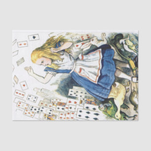 Vintage Alice in Wonderland Deck of Card Decoupage Tissue Paper