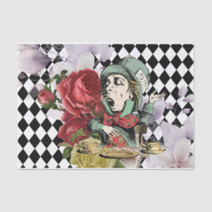 Vintage Alice in Wonderland Decoupage Mad Hatter Tissue Paper
