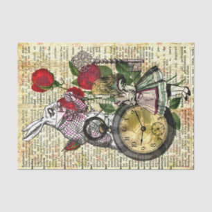 Vintage Alice in Wonderland Decoupage Tissue Paper