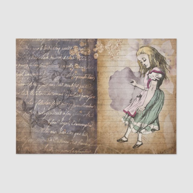 Vintage Alice in Wonderland Decoupage Tissue Paper (Front)