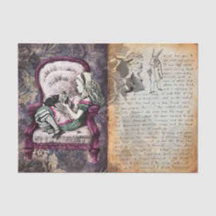 Vintage Alice in Wonderland Decoupage  Tissue Paper