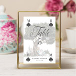 Vintage Alice in Wonderland Fairytale Playing Card<br><div class="desc">Beautifully designed vintage Alice in Wonderland-themed wedding table number signs. Perfect for an Alice in Wonderland-themed wedding. The design features our hand-drawn original Alice sitting under a tree with flowers and greenery growing around her. The table number is designed like a playing card with the spade symbol and customisable monograms...</div>