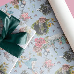 Vintage Alice in Wonderland Fairytale Storybook Wrapping Paper<br><div class="desc">Beautifully designed vintage Alice in wonderland Perfect pattern fabric. Design features a mix of our own hand-drawn original florals and artwork. We've meticulously restored the iconic Alice in Wonderland vintage illustrations by hand sketching them and bring them to life with beautiful watercolor undertones. Design features original hand-drawn vintage flowers, rose...</div>