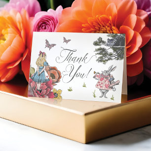 Vintage Alice In Wonderland Fairytale Thank You Card