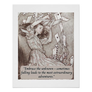 Vintage Alice In Wonderland Falling Poster