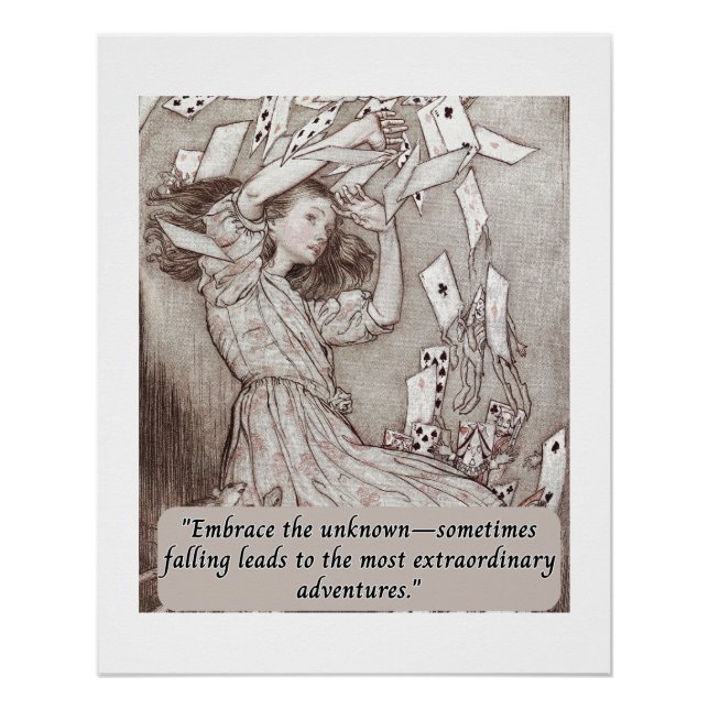 Vintage Alice In Wonderland Falling Poster (Front)