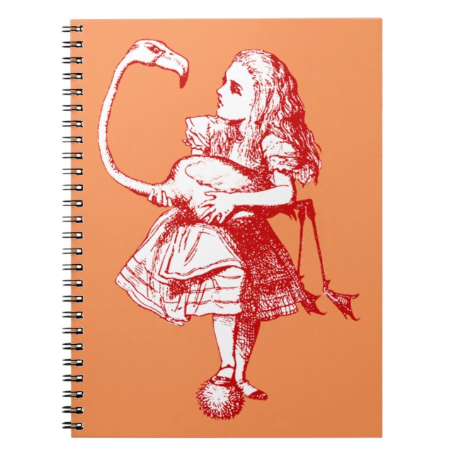 Vintage Alice in Wonderland Flamingo Notebook (Front)