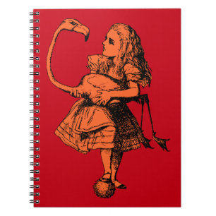 Vintage Alice in Wonderland Flamingo Notebook