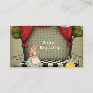 Vintage Alice In Wonderland Girl Baby Registry Business Card