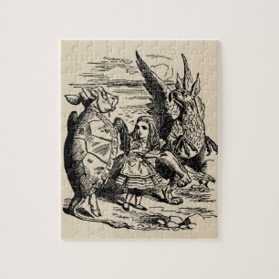 Vintage Alice in Wonderland, Gryphon, Mock Turtle Jigsaw Puzzle