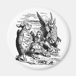 Vintage Alice in Wonderland, Gryphon, Mock Turtle Magnet