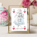 Vintage Alice in Wonderland Heart Playing Card<br><div class="desc">Beautifully designed vintage Alice in Wonderland-themed wedding table number signs. Perfect for an Alice in Wonderland-themed wedding. We've meticulously restored the iconic Alice in Wonderland vintage Alice character illustration by hand sketching them and bring them to life with beautiful watercolor undertones. The table number is designed like a playing card...</div>