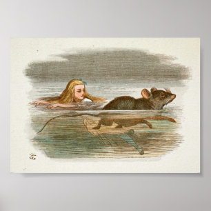 Vintage Alice in Wonderland Illustration Poster