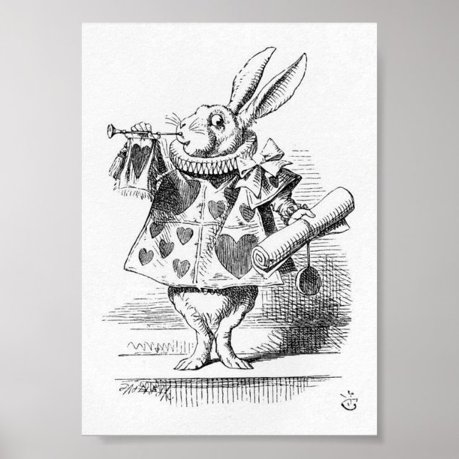 Vintage Alice in Wonderland Illustration Poster (Front)