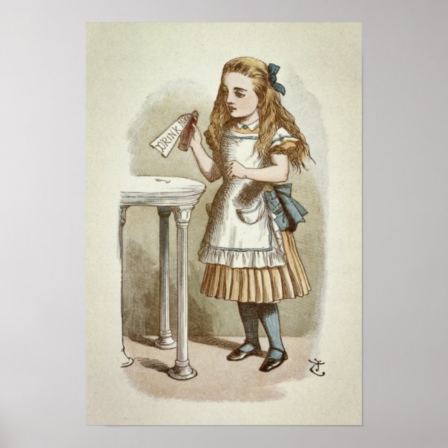 Vintage Alice in Wonderland Illustration Poster (Front)