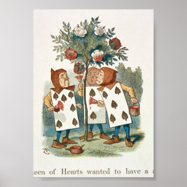 Vintage Alice in Wonderland Illustration Poster (Front)