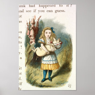 Vintage Alice in Wonderland Illustration Poster