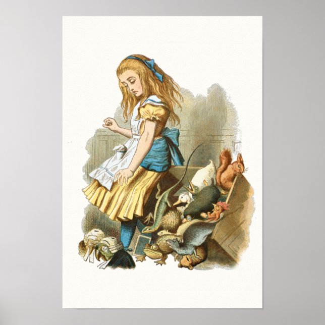 Vintage Alice in Wonderland Illustration Poster (Front)