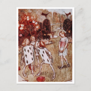 Vintage Alice in Wonderland In The Garden Postcard
