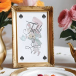 Vintage Alice in Wonderland Mad Hatter Character Table Number<br><div class="desc">Beautifully designed vintage Alice in Wonderland table number signs. Perfect for an Alice in Wonderland-themed event. We've meticulously restored the iconic Alice in Wonderland vintage mad hatter illustration by hand sketching it and bringing them to life with beautiful watercolor undertones. The table number is designed like a playing card with...</div>
