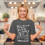 Vintage Alice in Wonderland Mad Hatter Quote T-Shirt<br><div class="desc">Vintage Alice in Wonderland Mad Hatter Quote T-Shirt - Oh dear oh dear don't miss this one! Full of charm and character, this vintage image features Alice in wonderland characters in the mad hatter tea party. The tee shirt brings the classic Alice in Wonderland quote "We're all quite mad here....</div>