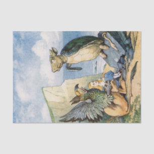 Vintage Alice in Wonderland Mock Turtle Decoupage Tissue Paper