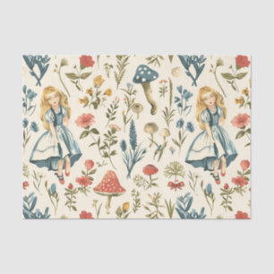 Vintage Alice in Wonderland Mushroom Decoupage Tissue Paper