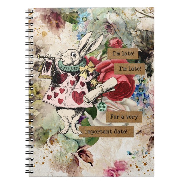 Vintage Alice in Wonderland Notebook (Front)