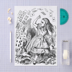 Vintage Alice in Wonderland, Playing Cards Flying Tissue Paper