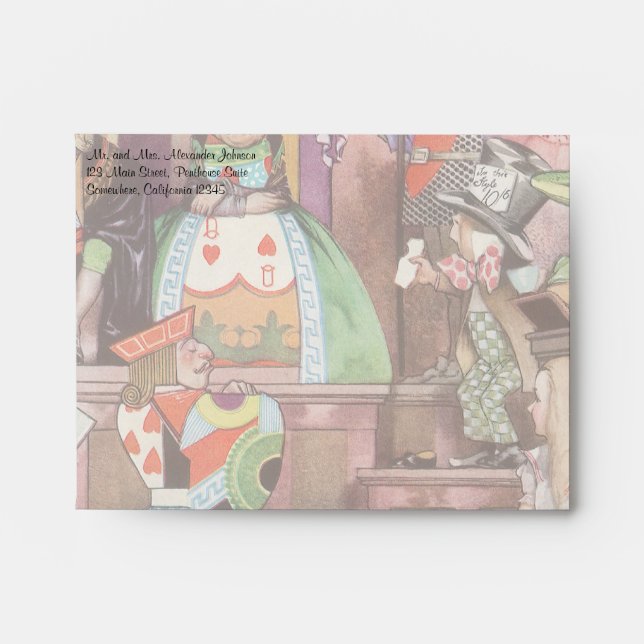 Vintage Alice in Wonderland, Queen of Hearts Envelope (Front)