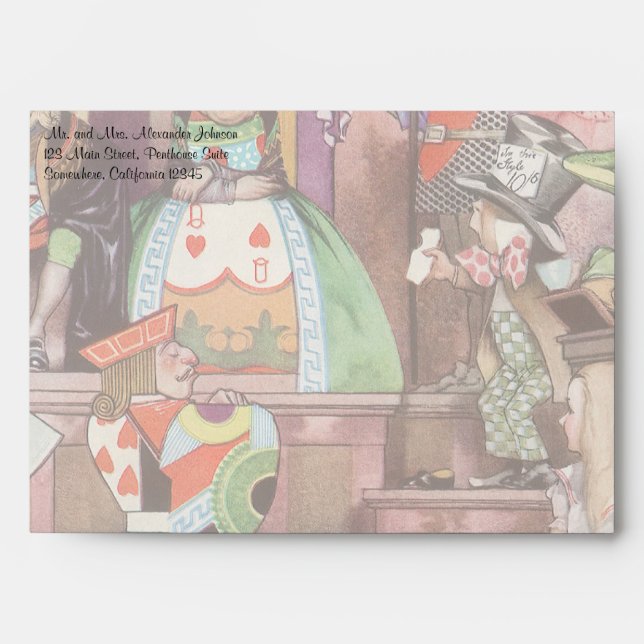 Vintage Alice in Wonderland, Queen of Hearts Envelopes (Front)