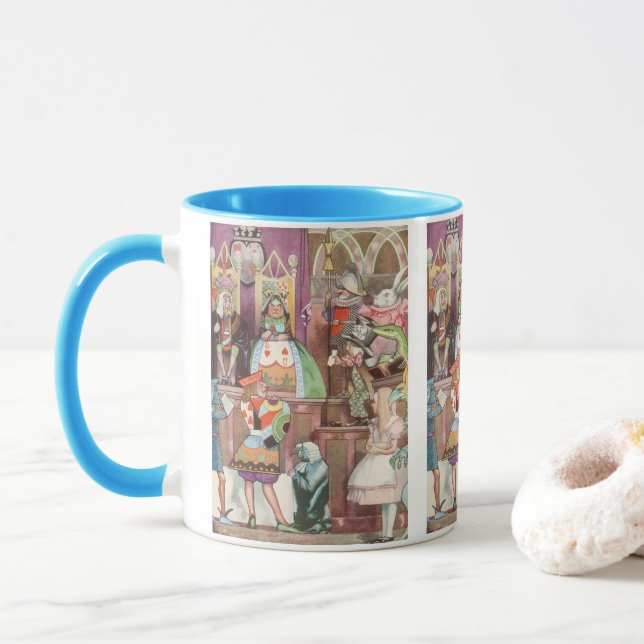 Vintage Alice in Wonderland, Queen of Hearts Mug (With Donut)