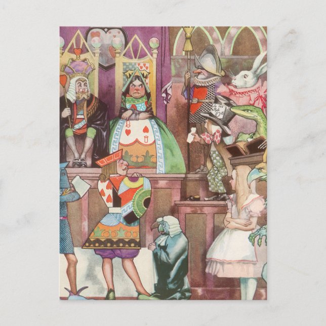 Vintage Alice in Wonderland, Queen of Hearts Postcard (Front)