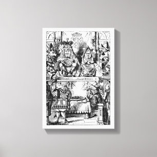 Vintage Alice in Wonderland, Queen of Hearts Trial Canvas Print