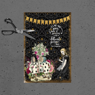 Vintage Alice in Wonderland Quote and Cards Tissue Paper