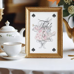 Vintage Alice in Wonderland Rabbit Playing Card<br><div class="desc">Beautifully designed vintage Alice in Wonderland table number signs. Perfect for an Alice in Wonderland-themed event. We've meticulously restored the iconic Alice in Wonderland vintage white rabbit character illustration by hand sketching it and bringing them to life with beautiful watercolor undertones. The table number is designed like a playing card...</div>