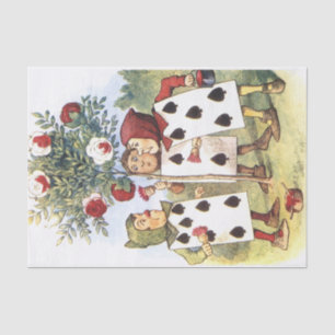 Vintage Alice in Wonderland Red Roses Decoupage Tissue Paper