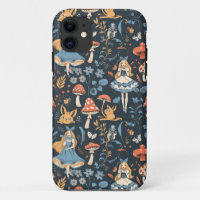 Vintage Alice in Wonderland Seamless Pattern 