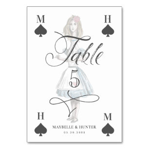 Vintage Alice in Wonderland Tall Alice Character Table Number
