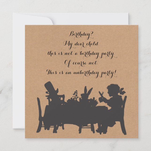 Vintage Alice in Wonderland Tea Party Birthday Invitation (Front)