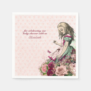 Vintage Alice in Wonderland Tea Party Custom Party Napkin