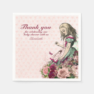 Vintage Alice in Wonderland Tea Party Custom Party Napkin
